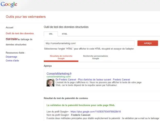 validation google plus