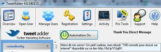 tweet adder automitsation