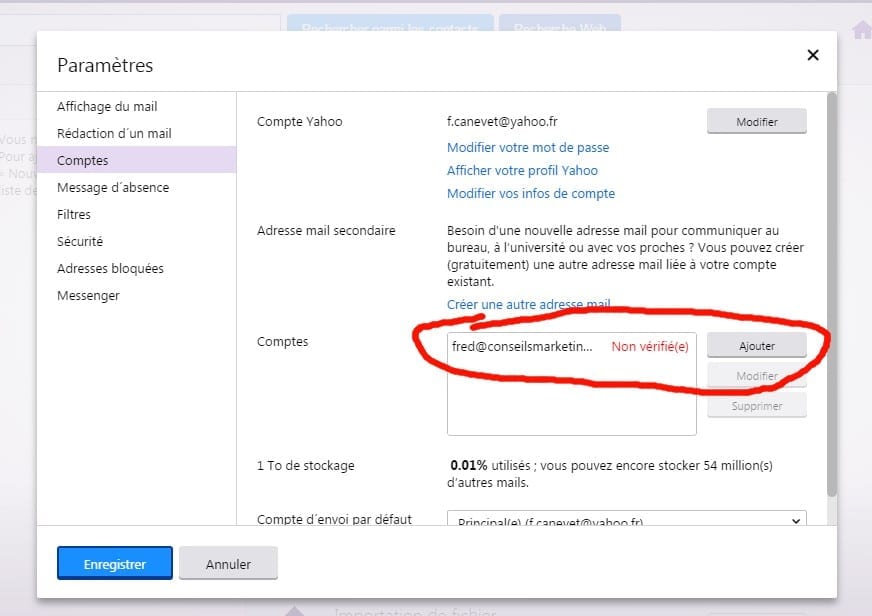 Comment ajouter un compte email pour son blog à Yahoo email ? 2