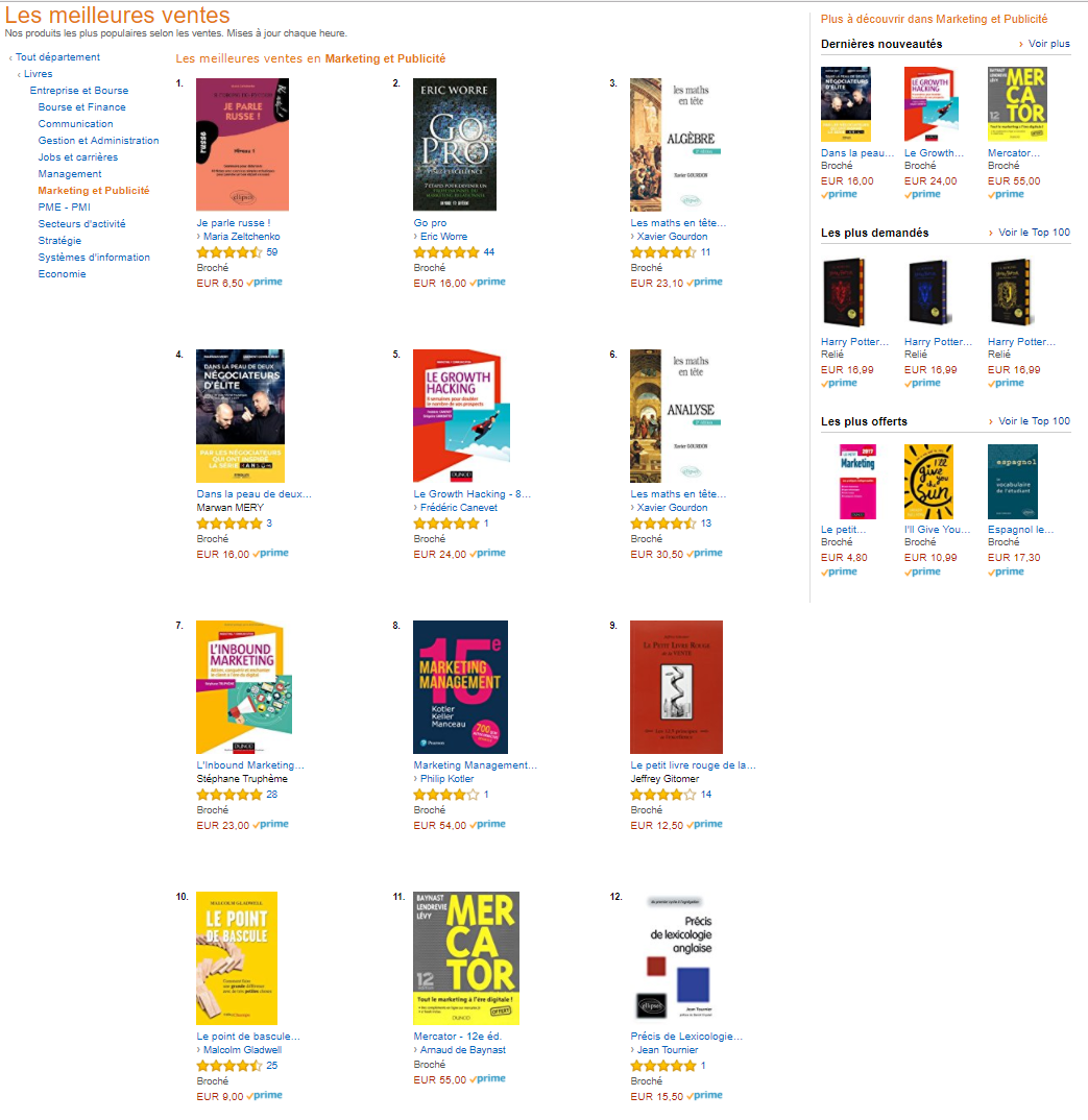 Mon livre "Le Growth Hacking" dans le Top 5 des livres Marketing en France ! 14