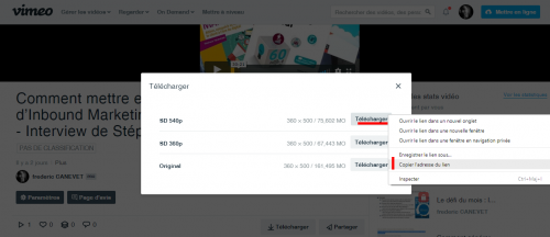 Comment télécharger une vidéo de Vimeo ? Le tuto pas à pas 5