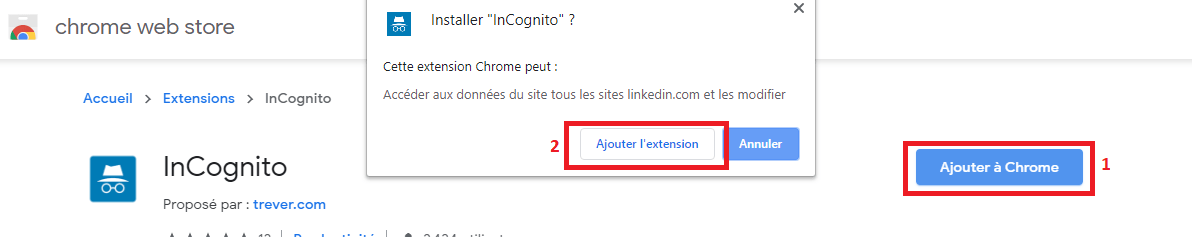 Naviguez en mode incognito sur Linkedin avec l'extension "InCognito" 8