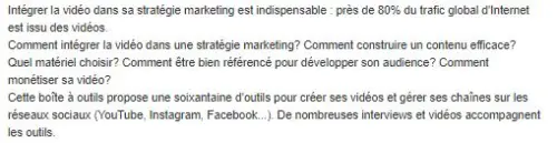 résumé de la boite à outils du marketing