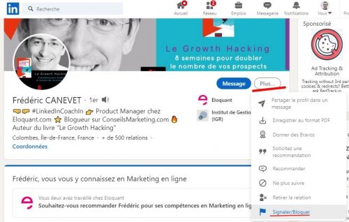 Comment bloquer un contact Linkedin ? Voici comment bloquer une personne, un ex-collègue, son patron, un concurrent... sur Linkedin 4