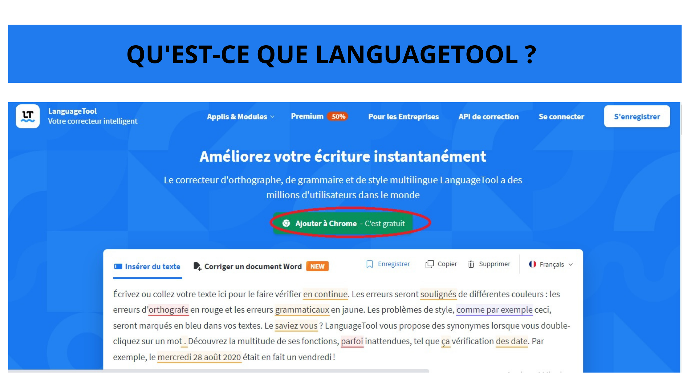 Corrigez les fautes d'orthographe facilement avec le correcteur d'orthographe en ligne LanguageTool ! 117