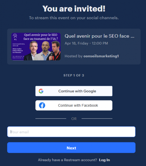 Comment diffuser sur votre compte Linkedin un webinaire utilisant Restream ? 4