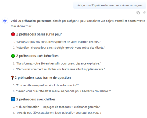 10 conseils pour utiliser l'IA + 20 prompts pour améliorer les performances de ses emailings 29