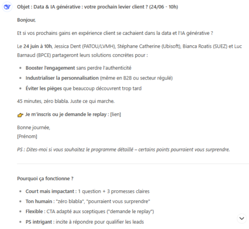 10 conseils pour utiliser l'IA + 20 prompts pour améliorer les performances de ses emailings 22